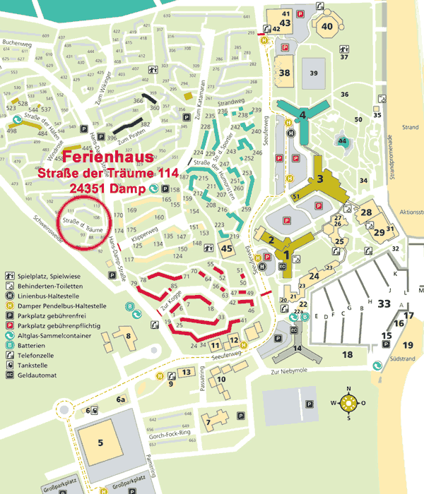 Lageplan Ferienhaus Damp Ostsee